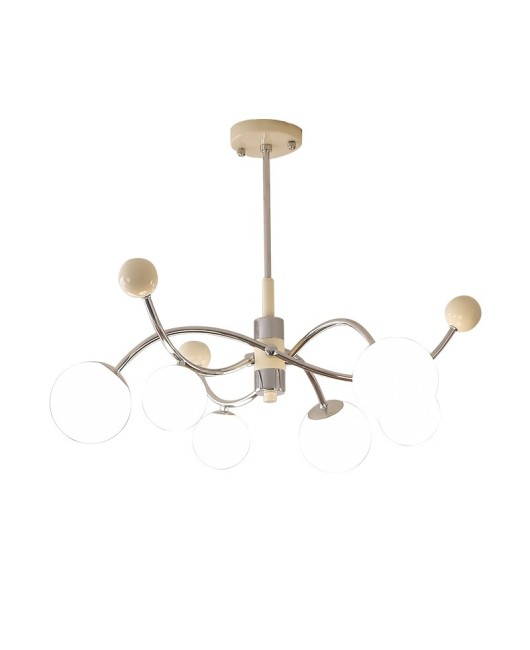 2024 French vintage vintage vintage living room pendant light, magic bean internet famous bedroom light, Bauhaus cream style lighting fixture