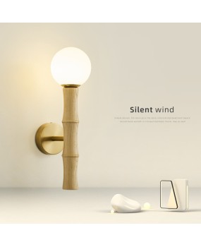 Bedroom bedside lamp wall lamp Wabi Sabi style retro wooden style creative bamboo knot living room sofa background wall decoration wall lamp