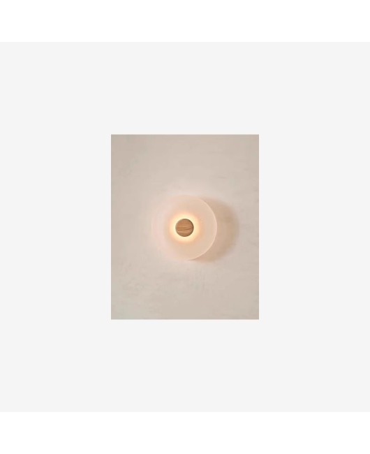 Italian designer wall lamp coffee shop entrance background wall glass craftsmanship walnut brass decorative lamp