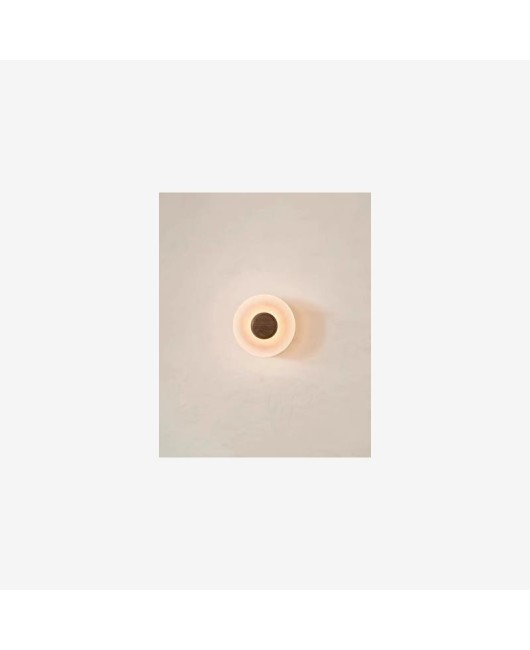Italian designer wall lamp coffee shop entrance background wall glass craftsmanship walnut brass decorative lamp