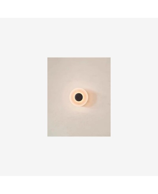 Italian designer wall lamp coffee shop entrance background wall glass craftsmanship walnut brass decorative lamp