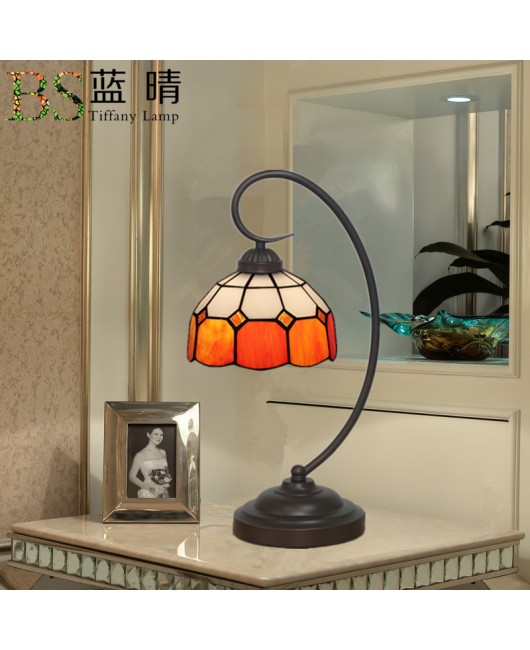 Cross border Tiffany Desk Lamp Mediterranean Bedroom Bedhead Desk Bar Restaurant Coffee Milk Tea Shop Sugar Water Shop Desk Lamp