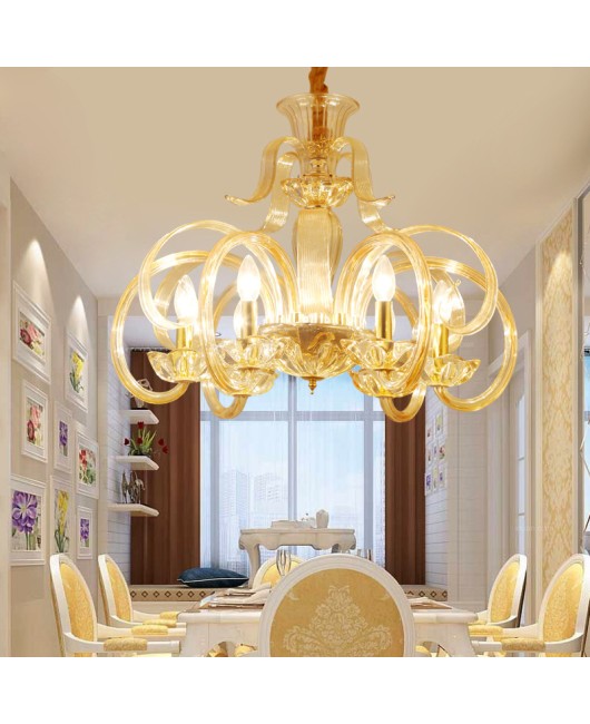 European style candle crystal chandelier creative living room chandelier atmospheric dining room bedroom lamp hotel lobby villa crystal lamp