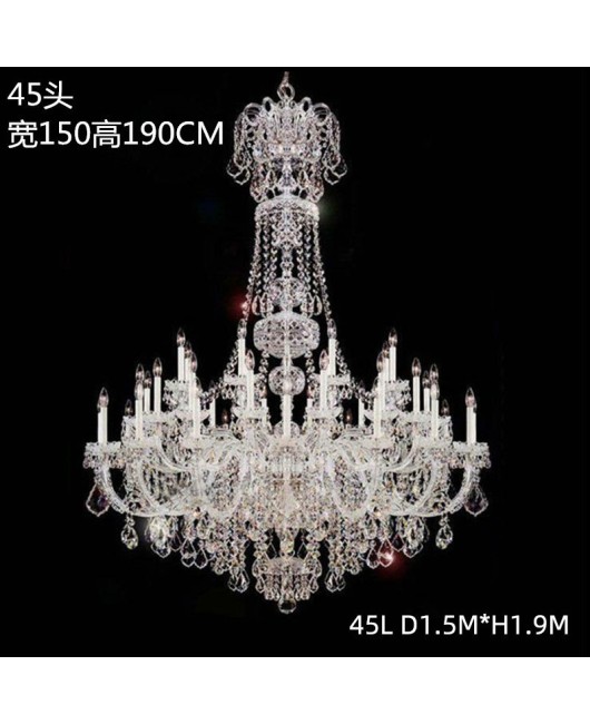 European crystal lamp, duplex villa, lobby chandelier, hotel lobby, dining room, living room, luxurious and atmospheric engineering lighting fixtures