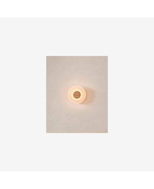 Italian designer wall lamp coffee shop entrance background wall glass craftsmanship walnut brass decorative lamp