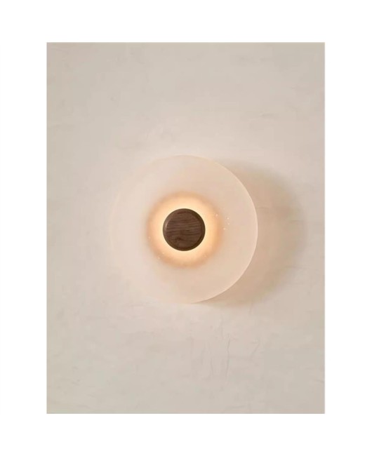 Italian designer wall lamp coffee shop entrance background wall glass craftsmanship walnut brass decorative lamp