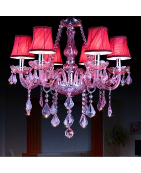 European crystal lamp, colored glass pendant light, rose red coffee shop, KTV lamp, clothing store, beauty salon, creative pendant light