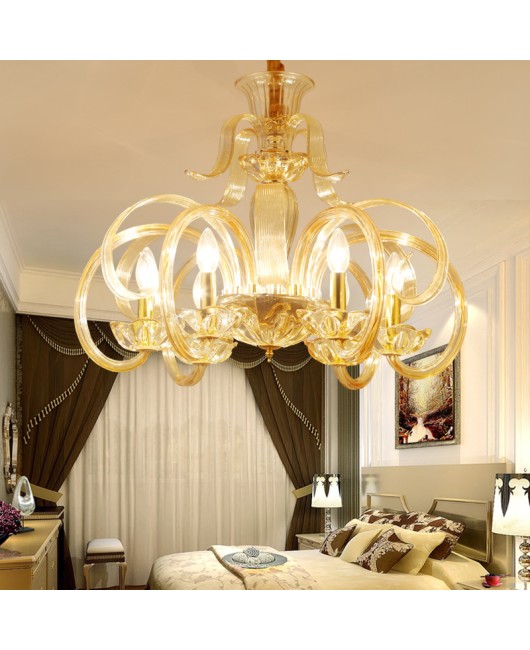 European style candle crystal chandelier creative living room chandelier atmospheric dining room bedroom lamp hotel lobby villa crystal lamp