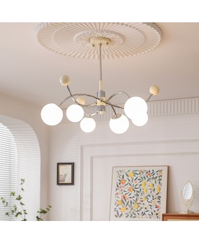 2024 French vintage vintage vintage living room pendant light, magic bean internet famous bedroom light, Bauhaus cream style lighting fixture