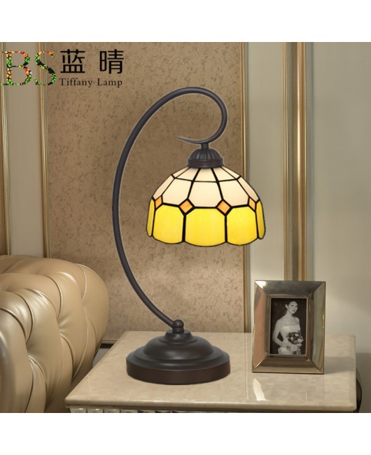 Cross border Tiffany Desk Lamp Mediterranean Bedroom Bedhead Desk Bar Restaurant Coffee Milk Tea Shop Sugar Water Shop Desk Lamp