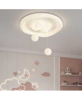 Bedroom ceiling light, creamy style, warm bow, cloud shaped room light, French atmosphere, boys and girls, children's room light