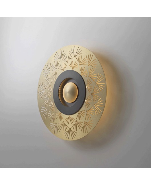 Cross border indoor American modern minimalist golden villa living room wall lamp bedroom bedside circular wall lamp