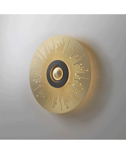 Cross border indoor American modern minimalist golden villa living room wall lamp bedroom bedside circular wall lamp