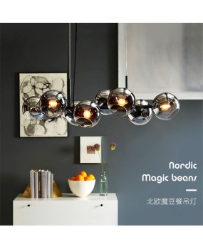 Modern minimalist and luxurious Nordic creative bedroom, dining room, living room lights, personalized glass ball molecular bubble lamps, pendant lights