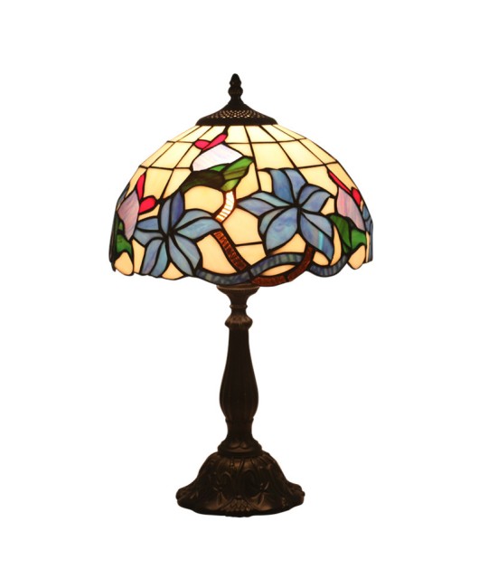 Cross border direct sales of 12 inch Tiffany European desk lamp, bedroom bedside table lamp, retro creative colored glass warm light