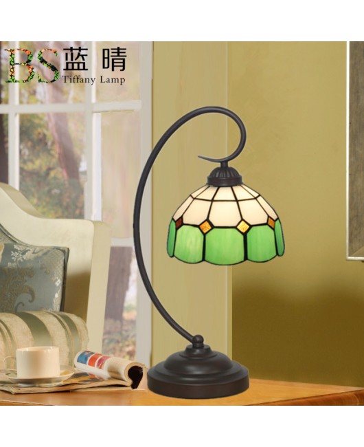 Cross border Tiffany Desk Lamp Mediterranean Bedroom Bedhead Desk Bar Restaurant Coffee Milk Tea Shop Sugar Water Shop Desk Lamp