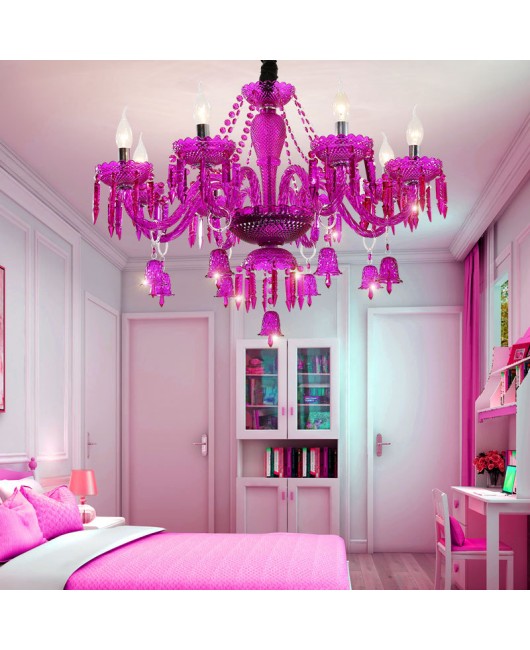 European crystal lamp, purple bedroom lamp, diffuse coffee pendant light, internet cafe KTV, clothing store, beauty salon decoration pendant light
