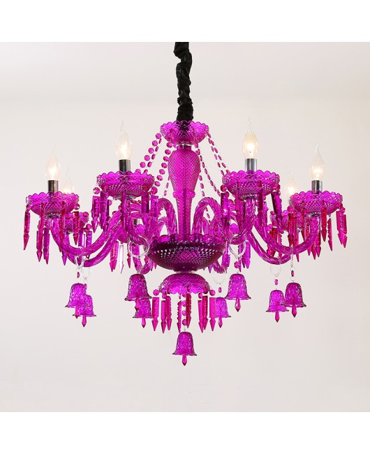 European crystal lamp, purple bedroom lamp, diffuse coffee pendant light, internet cafe KTV, clothing store, beauty salon decoration pendant light