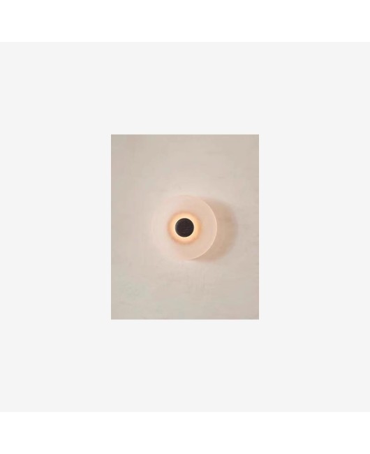 Italian designer wall lamp coffee shop entrance background wall glass craftsmanship walnut brass decorative lamp