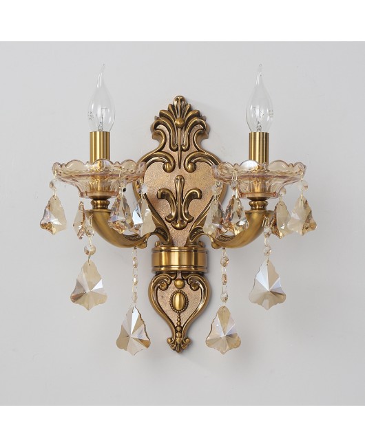 European style living room zinc alloy wall lamp jade bedroom bedside wall lamp villa hotel corridor corridor wall lamp wholesale
