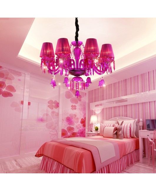 European crystal lamp, purple bedroom lamp, diffuse coffee pendant light, internet cafe KTV, clothing store, beauty salon decoration pendant light