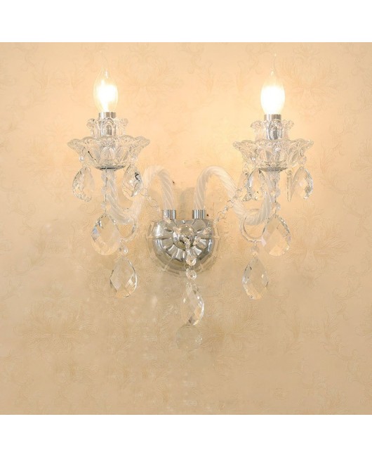 European style candle crystal wall lamp, living room dining room decoration wall lamp, bedroom bedside lamp, hotel corridor corridor wall lamp