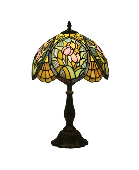 Cross border direct sales of 12 inch Tiffany luxury desk lamp, European retro countryside, Republic of China old Shanghai decorative table lamp