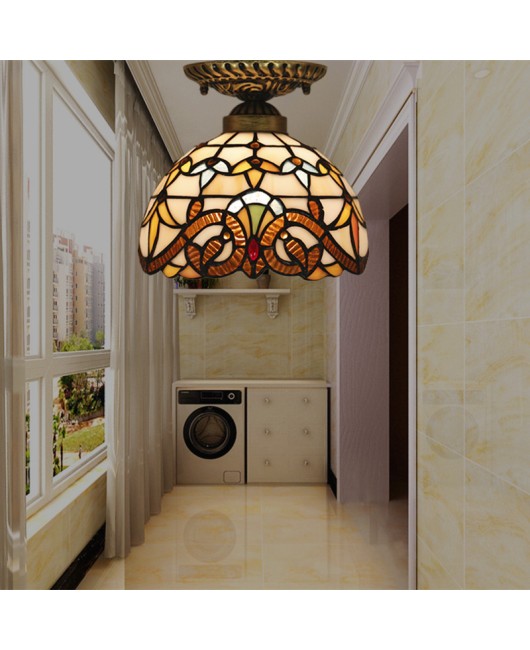 Cross border European retro Tiffany ceiling lights for bedrooms, study rooms, living rooms, corridors, balconies, entrances, lobbies, kitchens, bathrooms, lighting fixtures