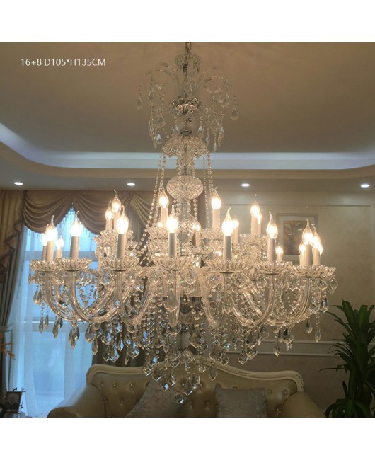 European crystal lamp, duplex villa, lobby chandelier, hotel lobby, dining room, living room, luxurious and atmospheric engineering lighting fixtures