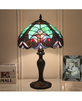 Cross border foreign trade Ti American retro desk lamp, bedroom bedside table lamp, creative bar coffee shop colored glass desk lamp