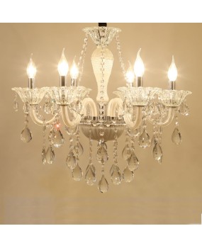 European style candles, crystal chandeliers, white living room crystal lights, bedroom dining room lights, engineering glass lighting fixtures, manufacturer wholesale