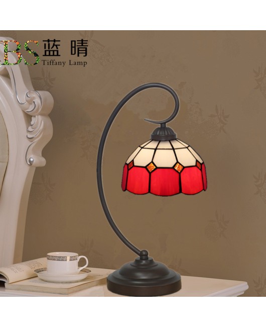 Cross border Tiffany Desk Lamp Mediterranean Bedroom Bedhead Desk Bar Restaurant Coffee Milk Tea Shop Sugar Water Shop Desk Lamp