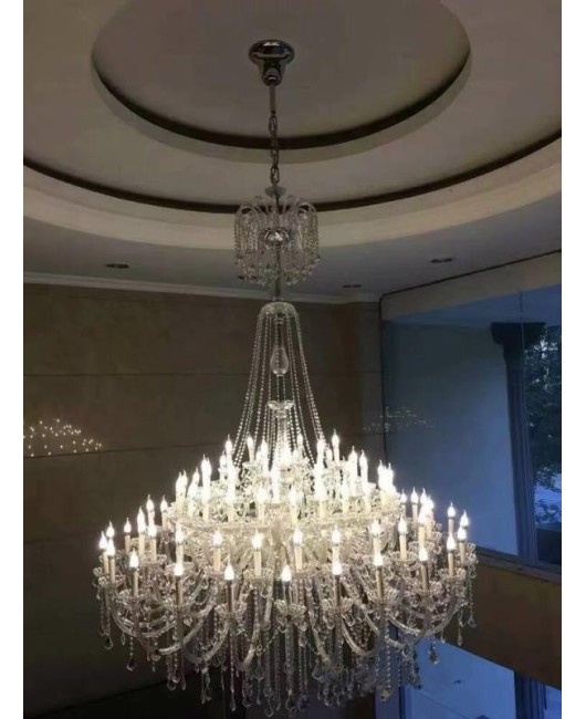 European crystal lamp, duplex villa, lobby chandelier, hotel lobby, dining room, living room, luxurious and atmospheric engineering lighting fixtures