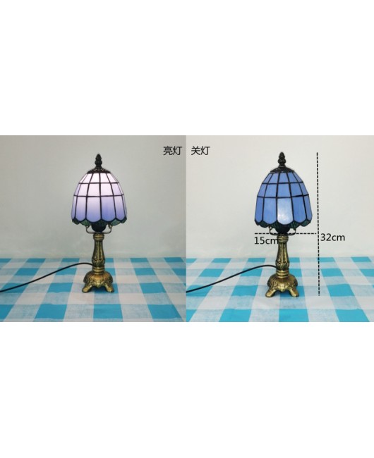 European and American style vintage colored glass bedroom bedside lamp, American countryside bar lamp, coffee shop lighting