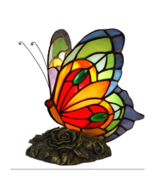 European and American style colored glass cartoon butterfly night light bedroom children's room bedside cute small table lamp gift lighting