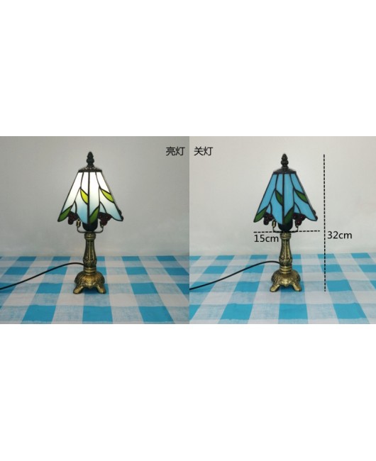European and American style vintage colored glass bedroom bedside lamp, American countryside bar lamp, coffee shop lighting