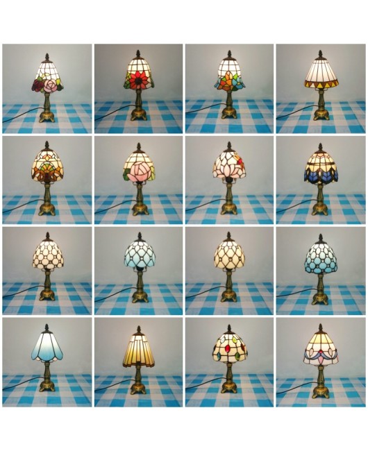 European and American style vintage colored glass bedroom bedside lamp, American countryside bar lamp, coffee shop lighting