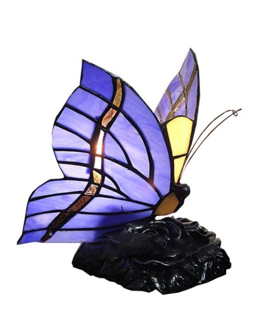 European and American style colored glass cartoon butterfly night light bedroom children's room bedside cute small table lamp gift lighting