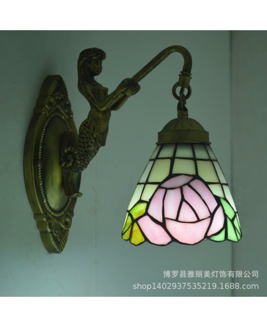 Baohua Tiffany Lighting European style countryside bedroom bathroom children's room hotel room bedside mirror headlight wholesale