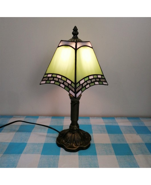 Baohua Tiffany Creative Mediterranean Desk Lamp Bedroom Coffee Shop Simple Modern Lighting European Warm Nightlight