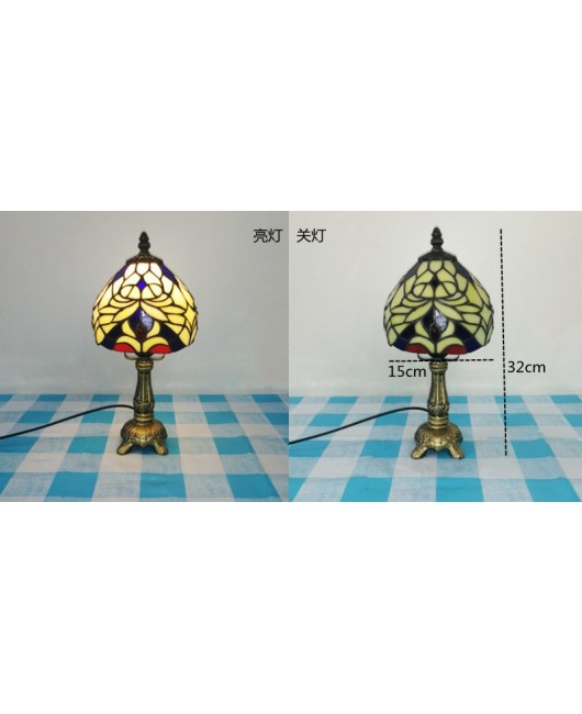 European and American style vintage colored glass bedroom bedside lamp, American countryside bar lamp, coffee shop lighting