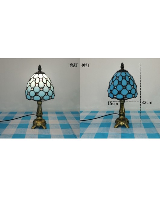 European and American style vintage colored glass bedroom bedside lamp, American countryside bar lamp, coffee shop lighting