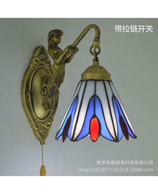 Baohua Tiffany Lighting European style countryside bedroom bathroom children's room hotel room bedside mirror headlight wholesale