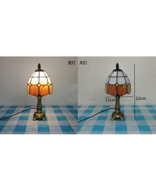 European and American style vintage colored glass bedroom bedside lamp, American countryside bar lamp, coffee shop lighting