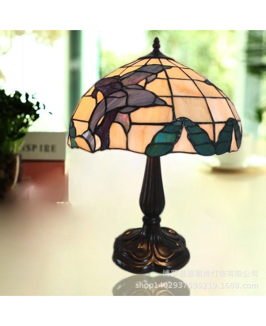 Lighting manufacturer direct sales Tiffany European style desk lamp, one piece dropshipping, bedroom bedside lamp, luxury hotel promotion