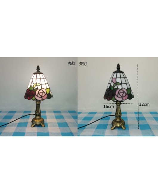 European and American style vintage colored glass bedroom bedside lamp, American countryside bar lamp, coffee shop lighting