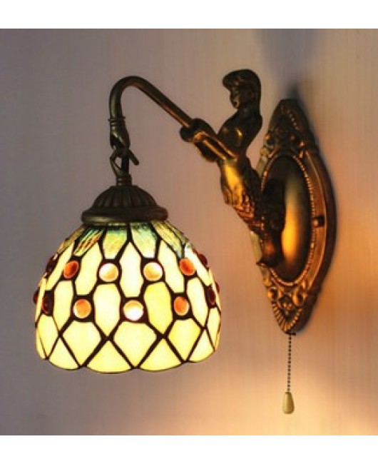 Baohua Tiffany Lighting European style countryside bedroom bathroom children's room hotel room bedside mirror headlight wholesale