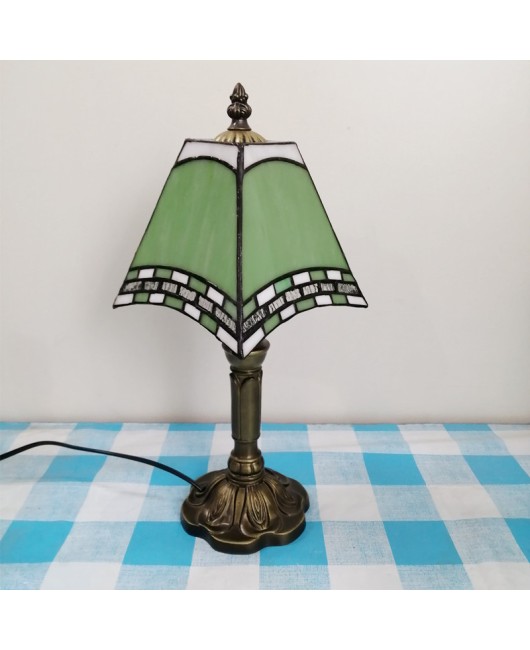 Baohua Tiffany Creative Mediterranean Desk Lamp Bedroom Coffee Shop Simple Modern Lighting European Warm Nightlight