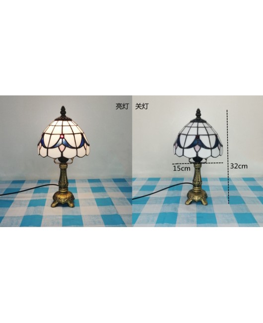 European and American style vintage colored glass bedroom bedside lamp, American countryside bar lamp, coffee shop lighting