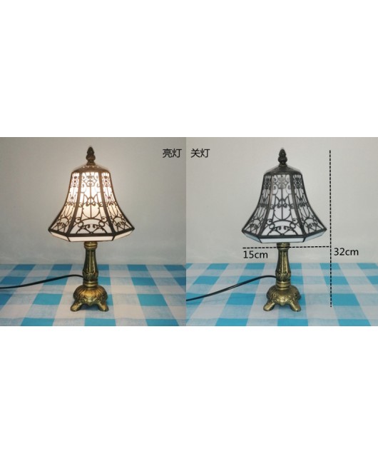 European and American style vintage colored glass bedroom bedside lamp, American countryside bar lamp, coffee shop lighting